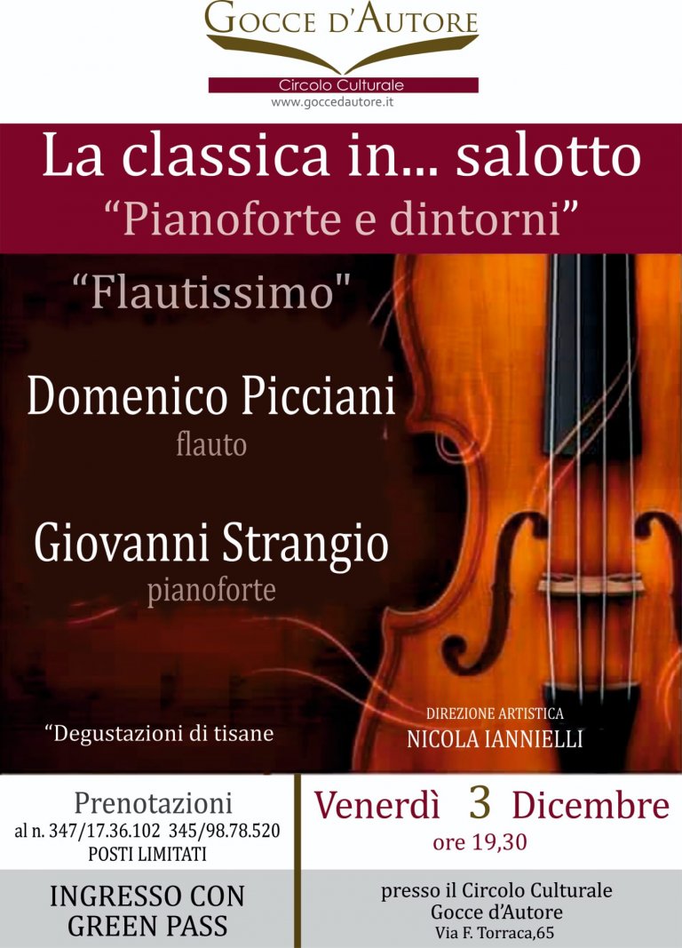 “Flautissimo” secondo concerto della rassegna La Classica in Salotto