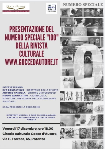 Il numero speciale cartaceo della rivista culturale goccedautore.it