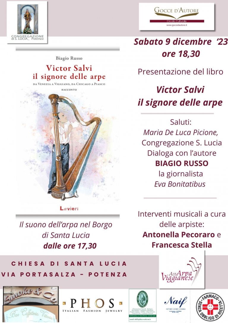 Il suono e la storia dell’arpa viggianese con il libro di Biagio Russo