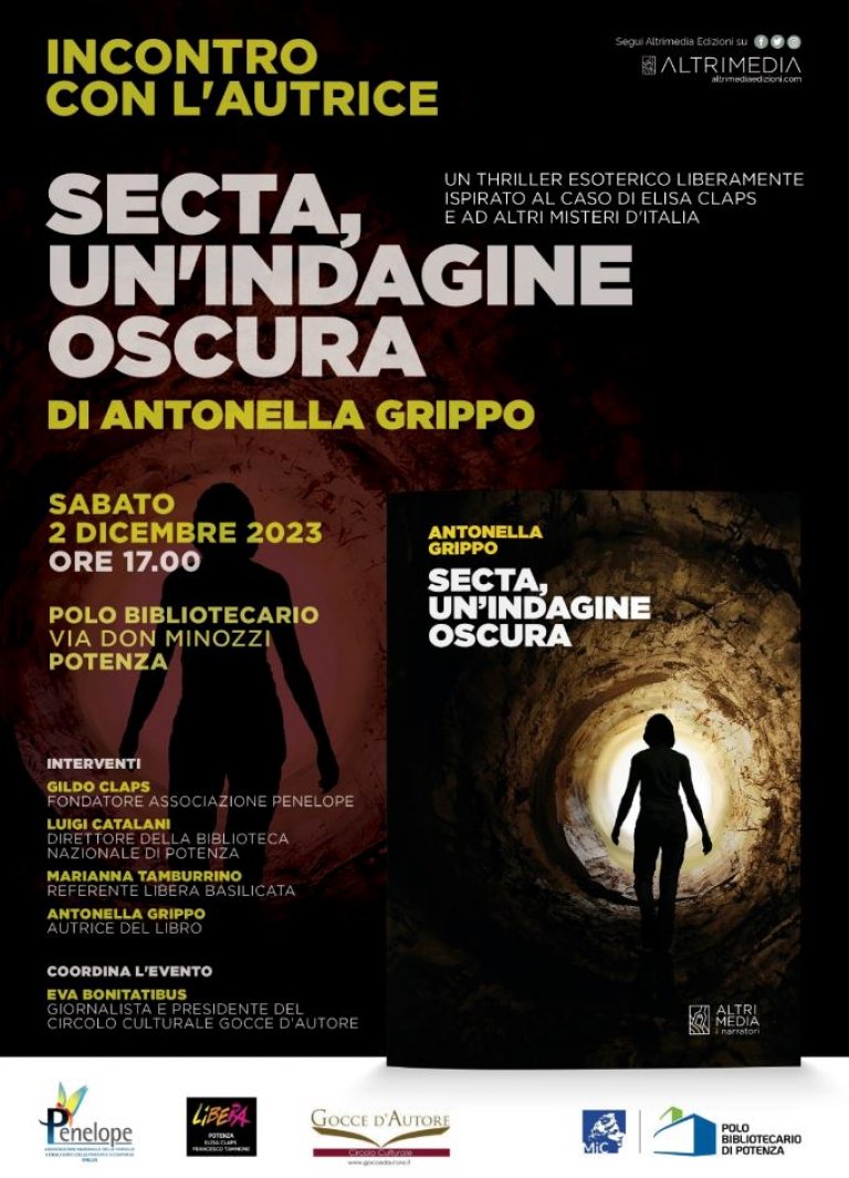 &quot;Secta, un’indagine oscura&quot;, il thriller di Antonella Grippo per i tipi di Altrimedia
